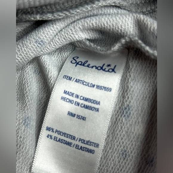 Splendid 2 Piece Pajama Set Loungewear blue white stars Joggers Crew. SZ XXL.NWT - Picture 8 of 9